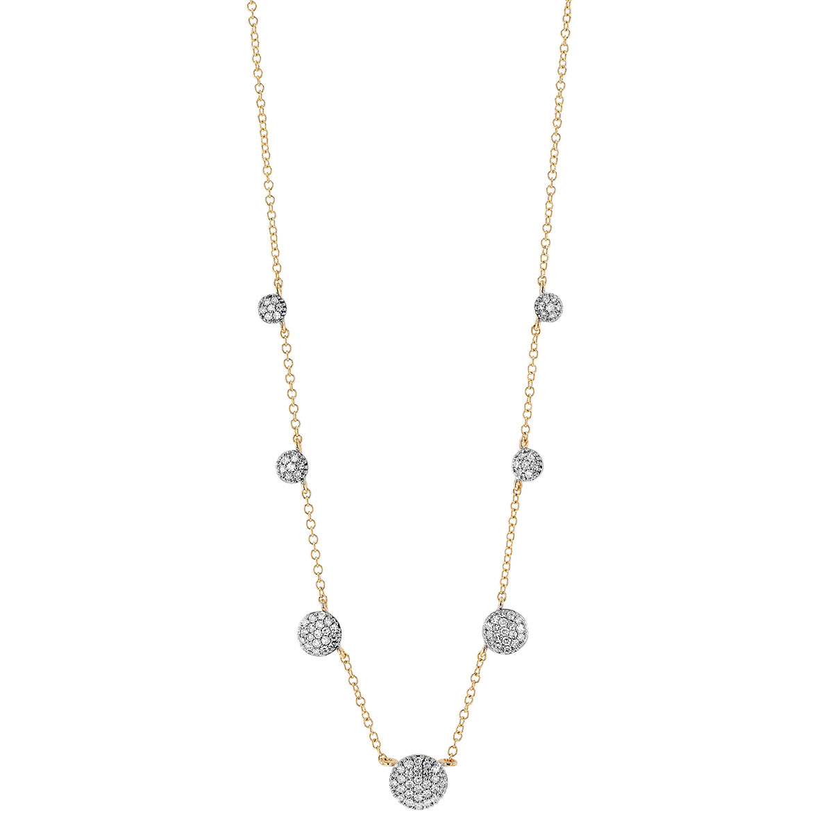 Phillips House 7 Station Diamond Pave Micro Graduated Infinity Necklace, 18