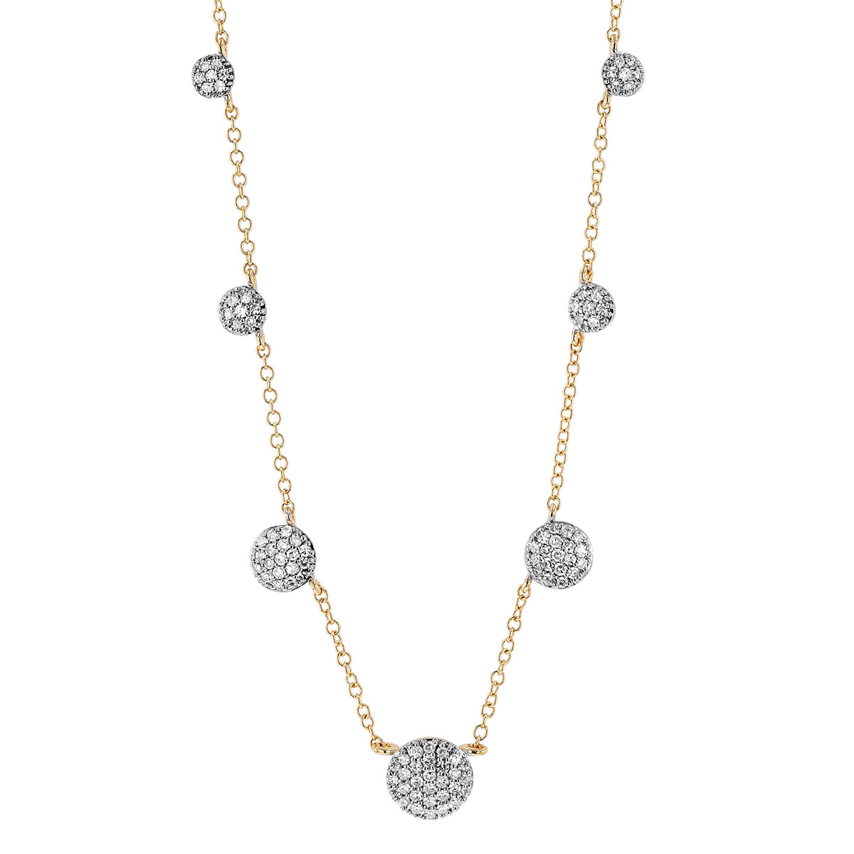 Phillips House 7 Station Diamond Pave Micro Graduated Infinity Necklace, 18