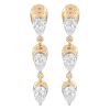 Phillips House Pear Diamond Triple Layer Dangle Post Earrings in Yellow Gold