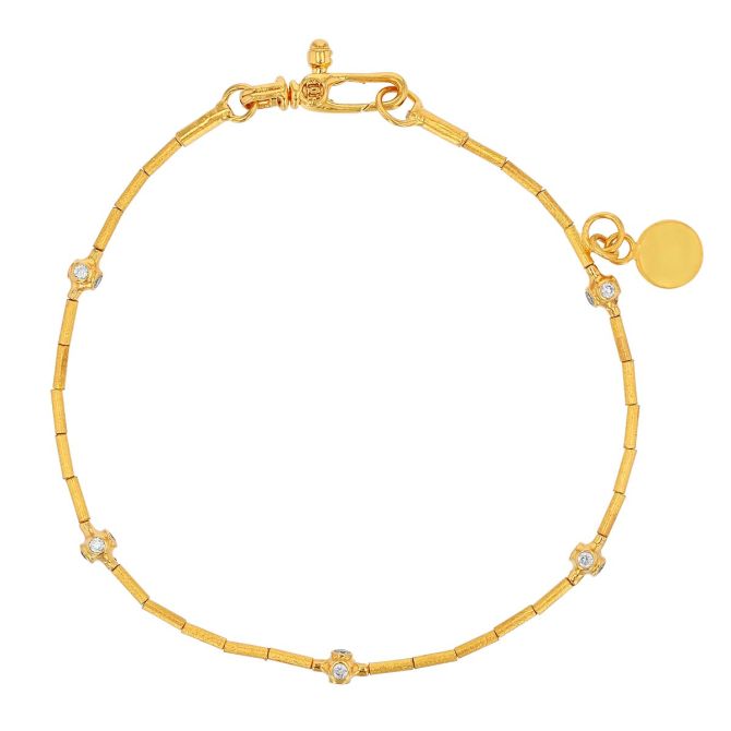 Gurhan Diamond Station Bracelet in 24K Yellow Gold, 7.25"