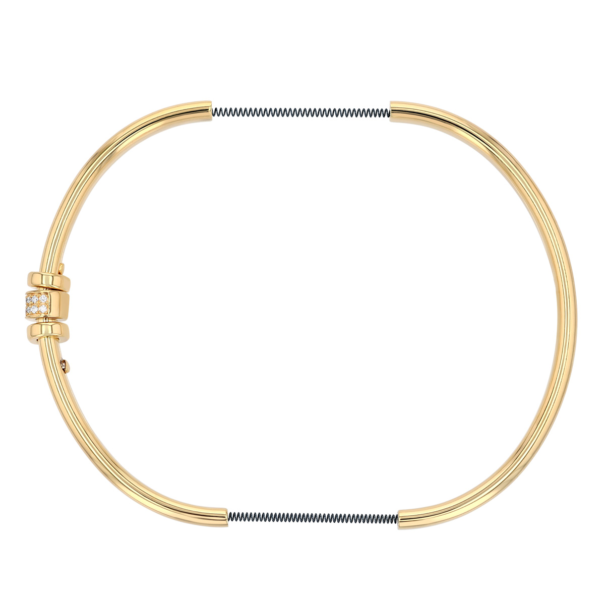 Pesavento Elegance Diamond Pave Rondell Bangle Bracelet in Yellow Gold Vermeil