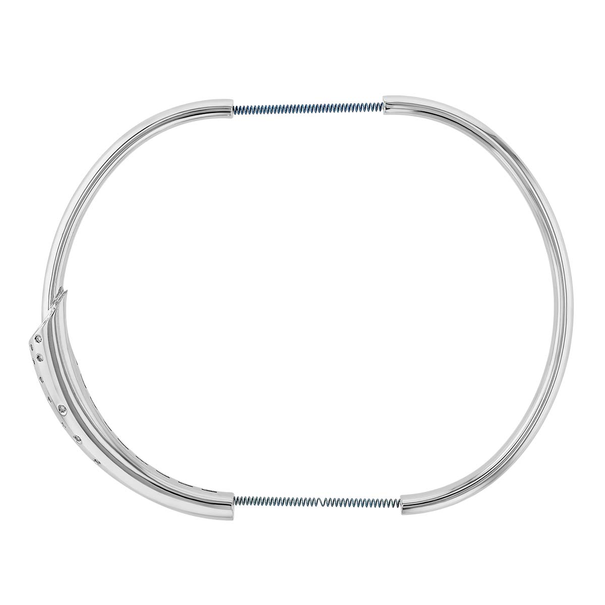 Pesavento Elegance Sterling Silver Diamond Flush Set Stretch Bracelet