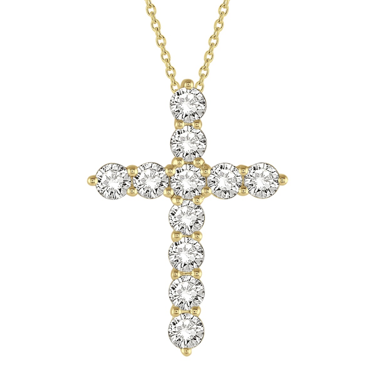 Diamond Cross Necklace in 14K Gold, 18