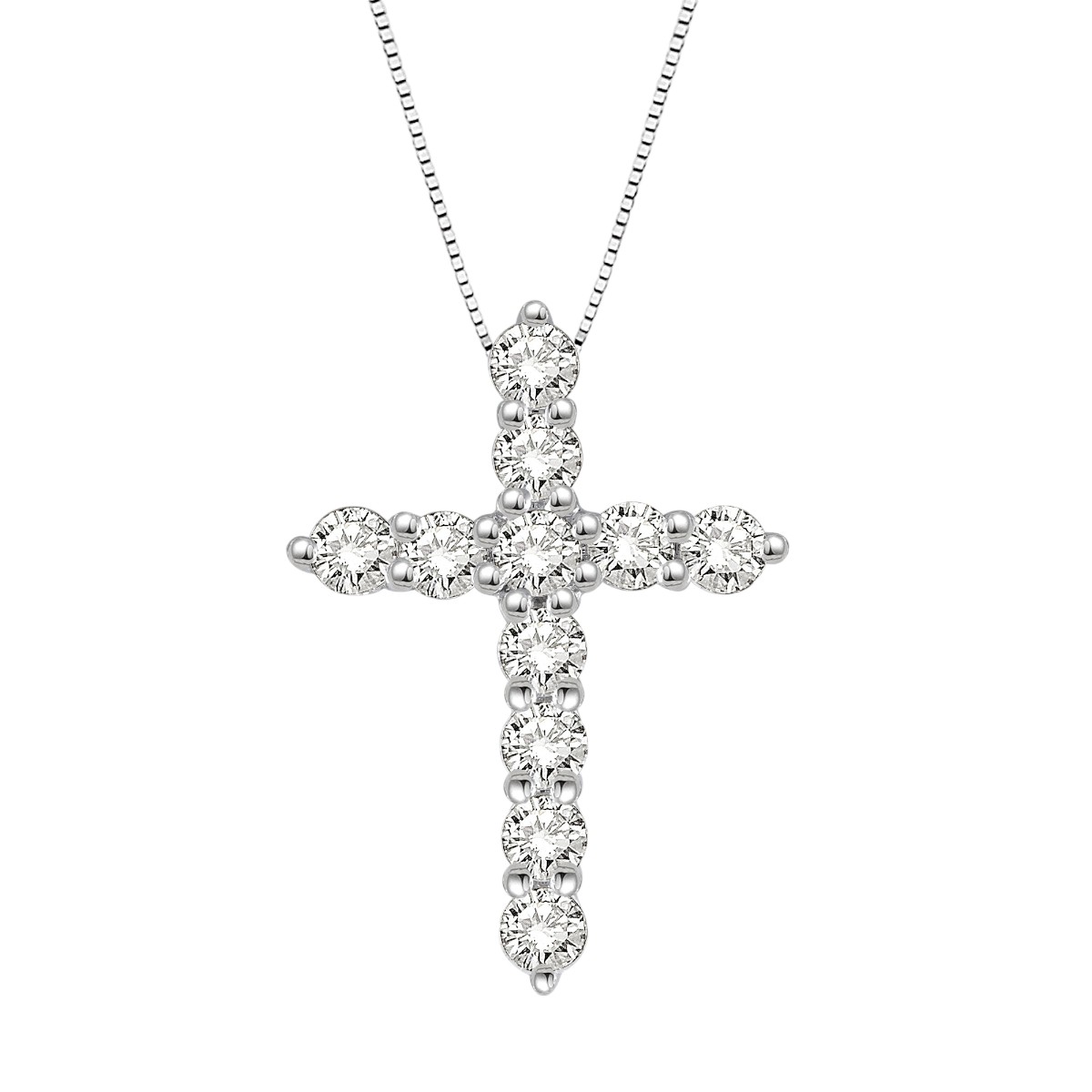 Diamond Cross Necklace in 14K Gold, 18