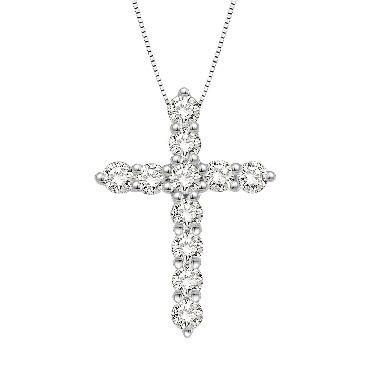 Diamond Cross Necklace in 14K Gold, 18