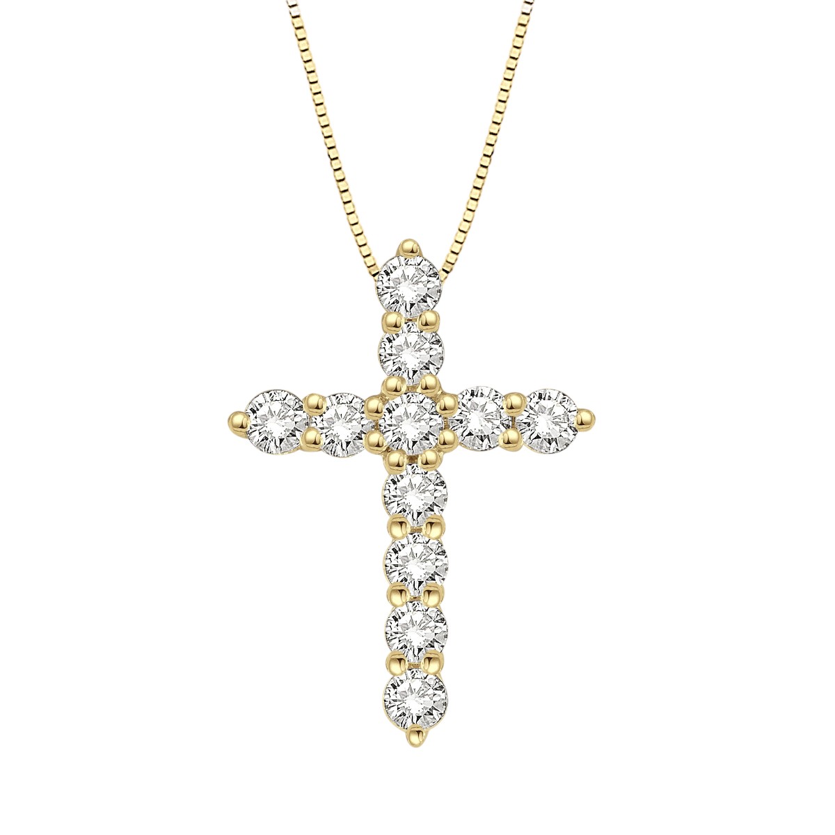Diamond Cross Necklace in 14K Gold, 18