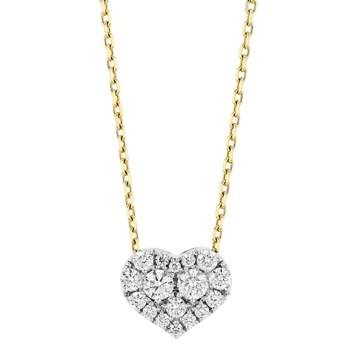 Frederic Sage Diamond Pavé Heart Pendant in Two Tone