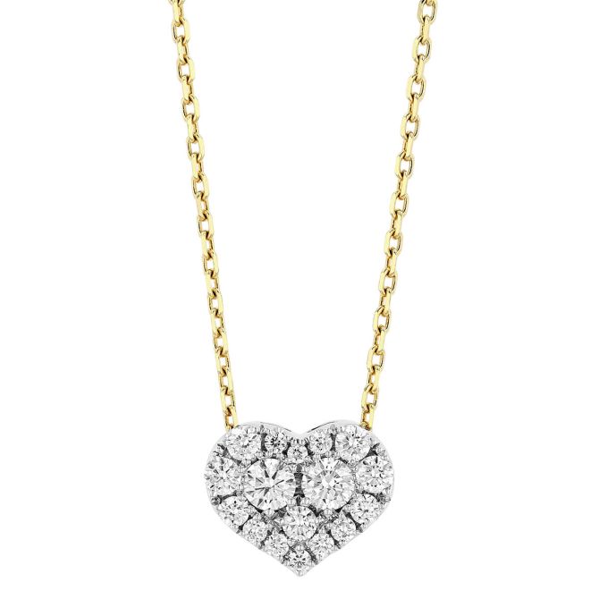 Frederic Sage Diamond Pavé Heart Pendant in Two Tone