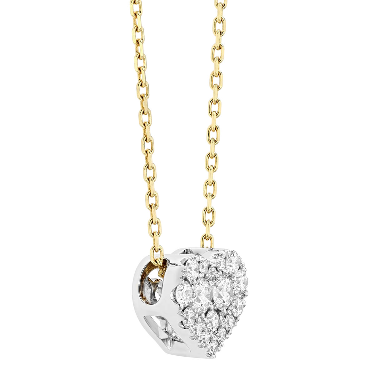 Frederic Sage Diamond Pavé Heart Pendant in Two Tone
