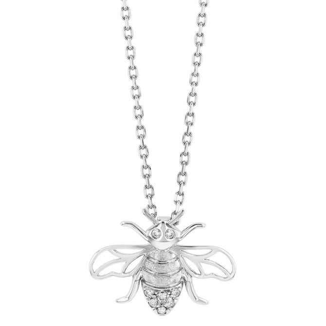 Frederic Sage Diamond Bee Pendant in White Gold