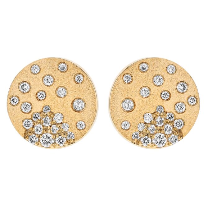 Round Button Disc Lapis Stud Earrings Round Button Disc Lapis Stud Earrings