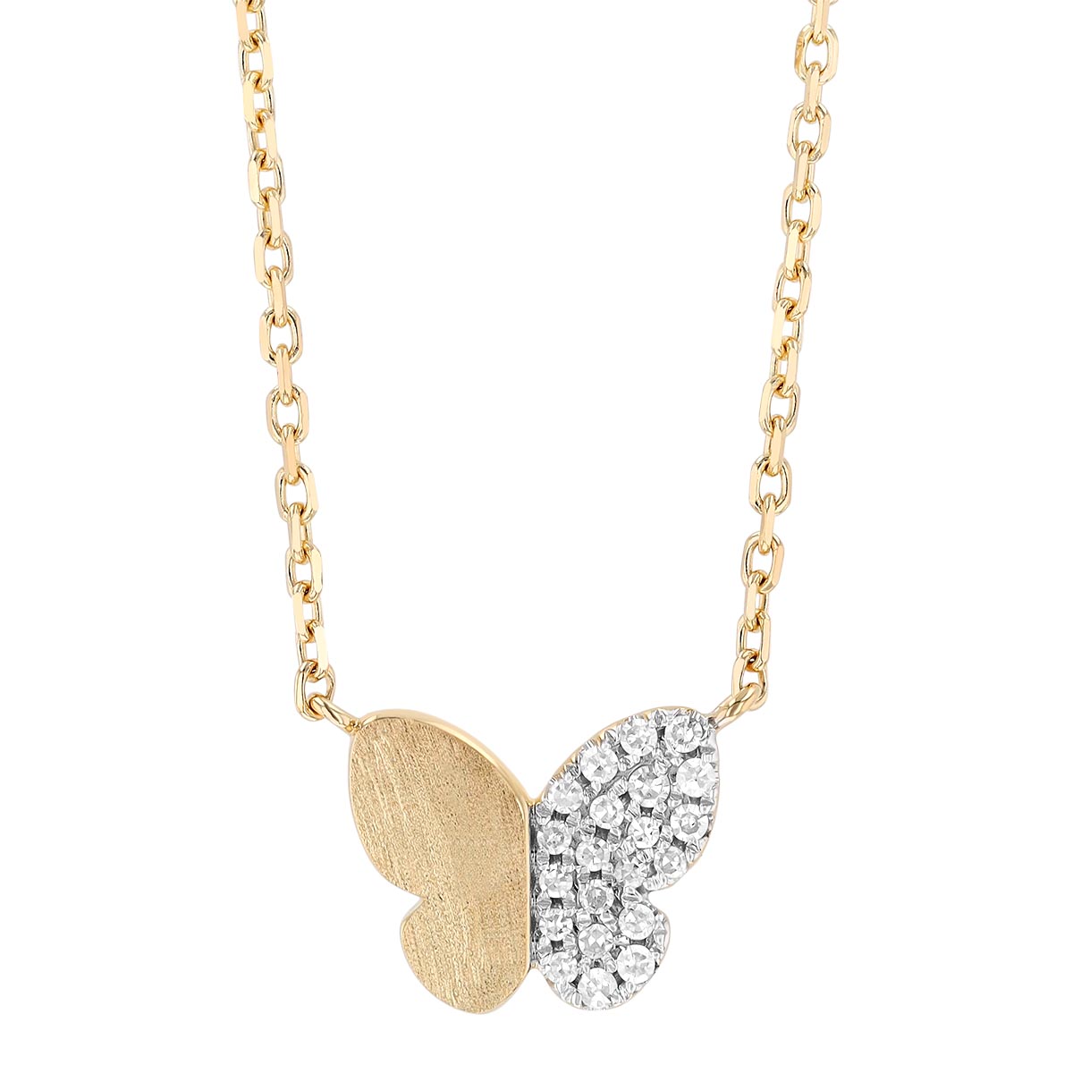 Diamond Pavé & Yellow Gold Butterfly Pendant