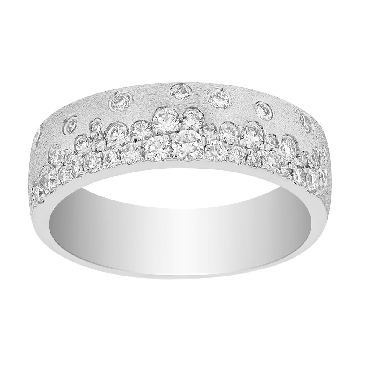 Flush Set Diamond Scatter Ring in White Gold