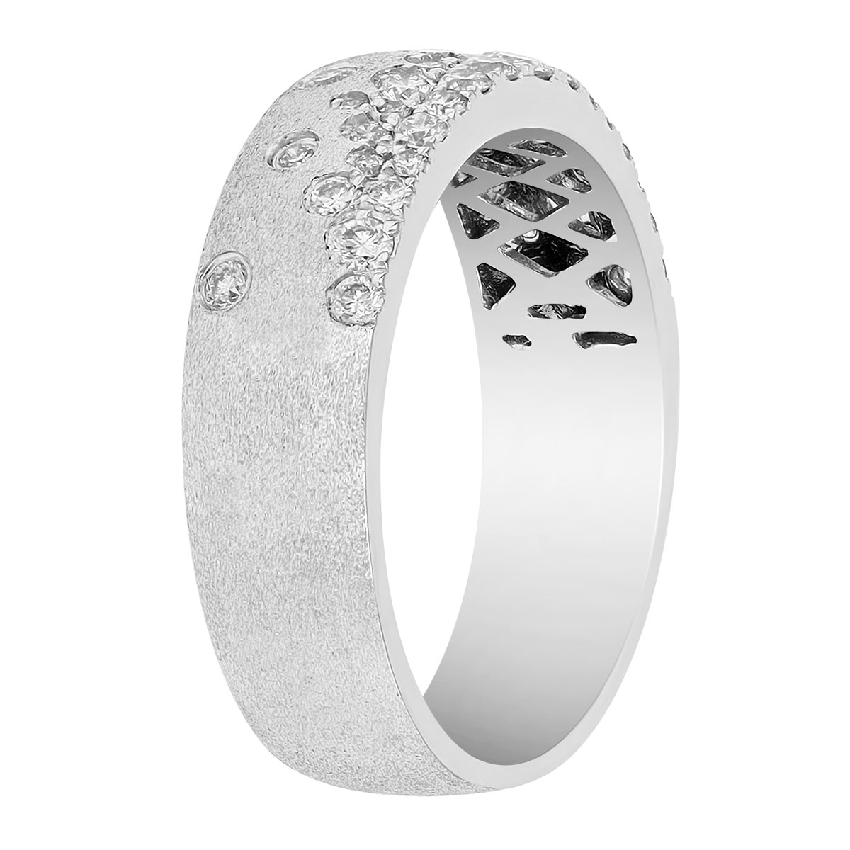 Flush Set Diamond Scatter Ring in White Gold