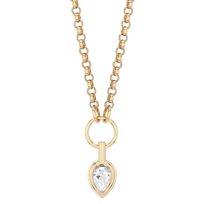 Phillips House Pear Shaped Diamond Pendant in Yellow Gold & Platinum, 0.50 cttw