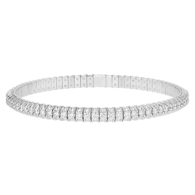 Zydo Diamond Prong Set Flex Bracelet in White Gold