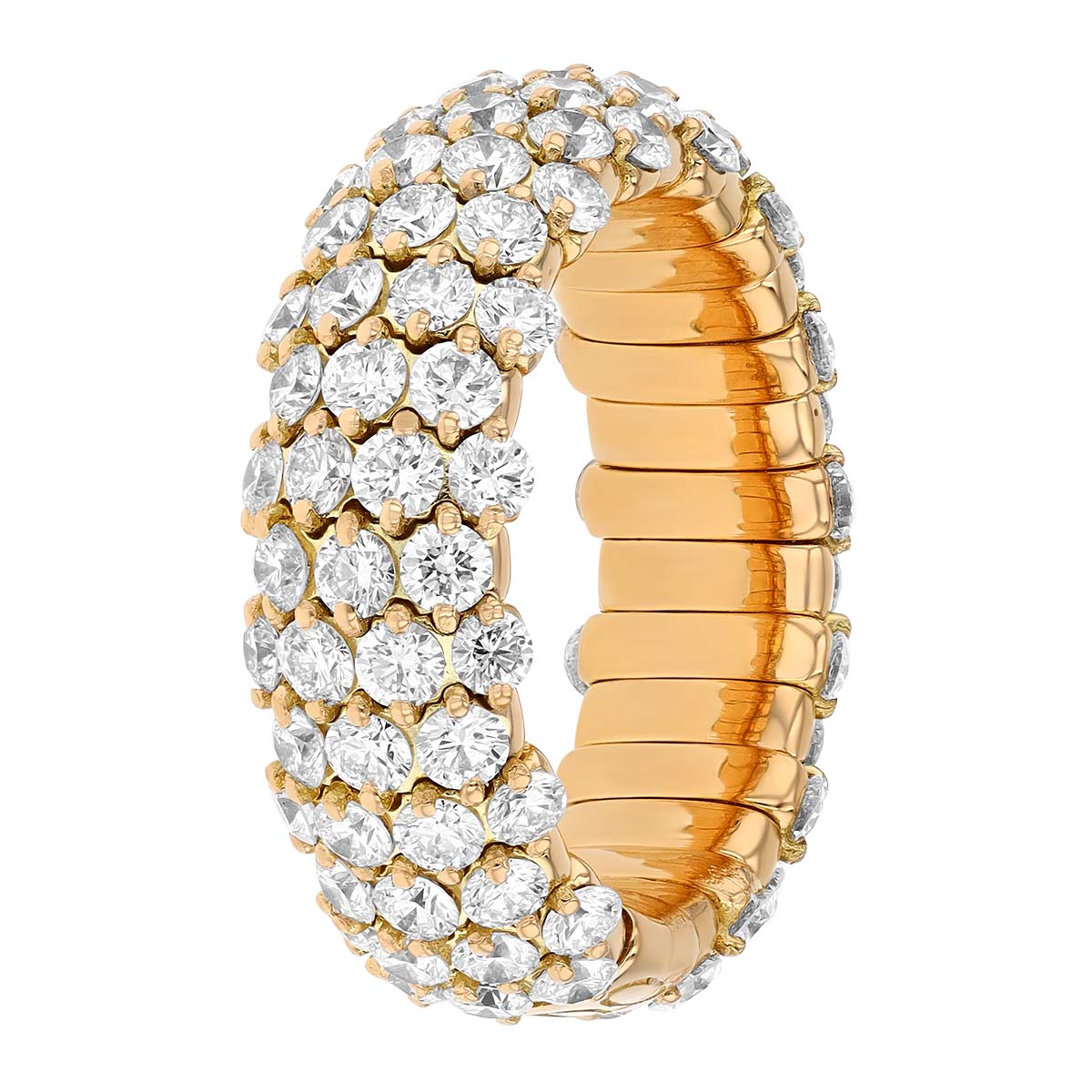 Zydo Diamond Pave Flex Ring in Yellow Gold