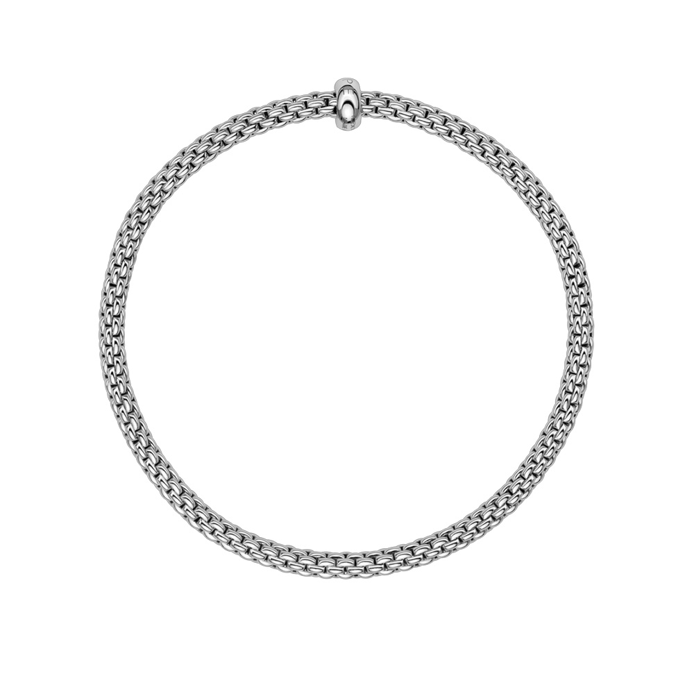 FOPE Prima Flex'It White Gold Bracelet with Single Diamond Rondel, 6.69