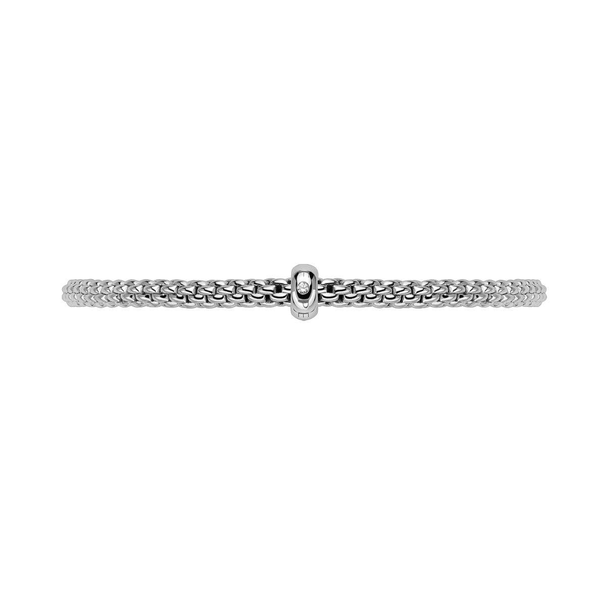 FOPE Prima Flex'It White Gold Bracelet with Single Diamond Rondel, 6.69