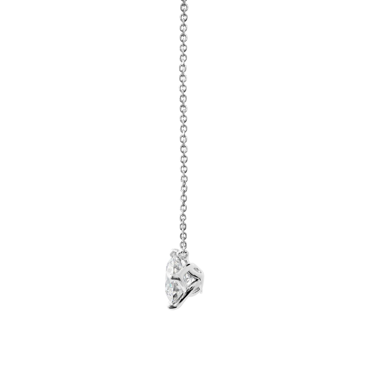 Clarity Diamond Signature Lab-Grown Round Diamond Pendant in White Gold, 1.06 ct