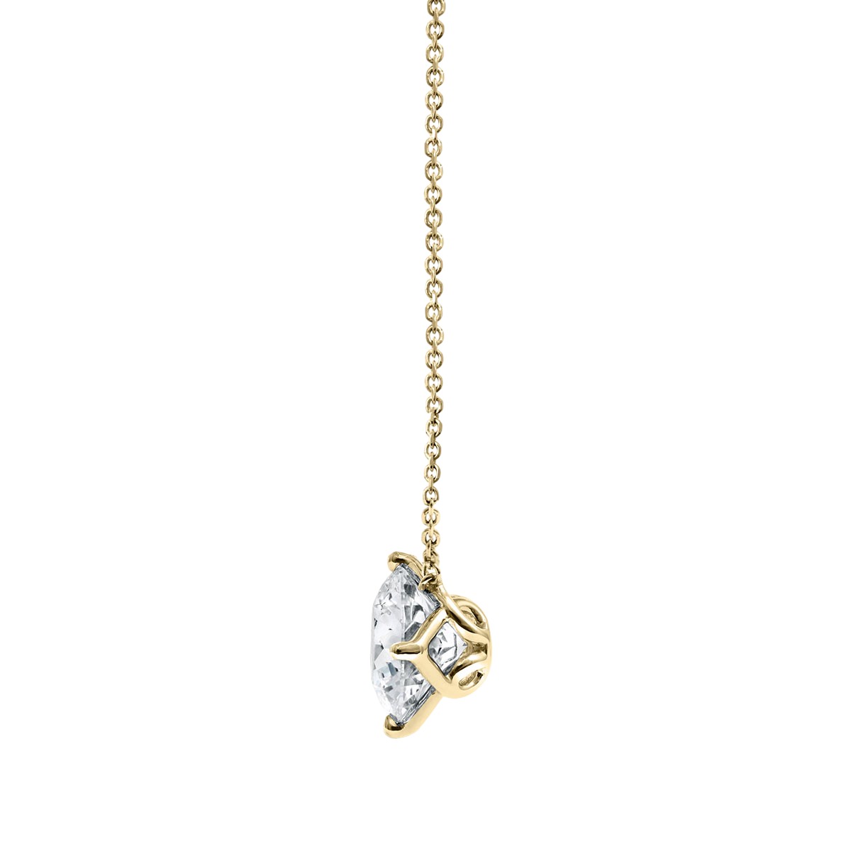 Clarity Diamond Signature Lab-Grown Round Diamond Pendant in Yellow Gold, 3.13 ct