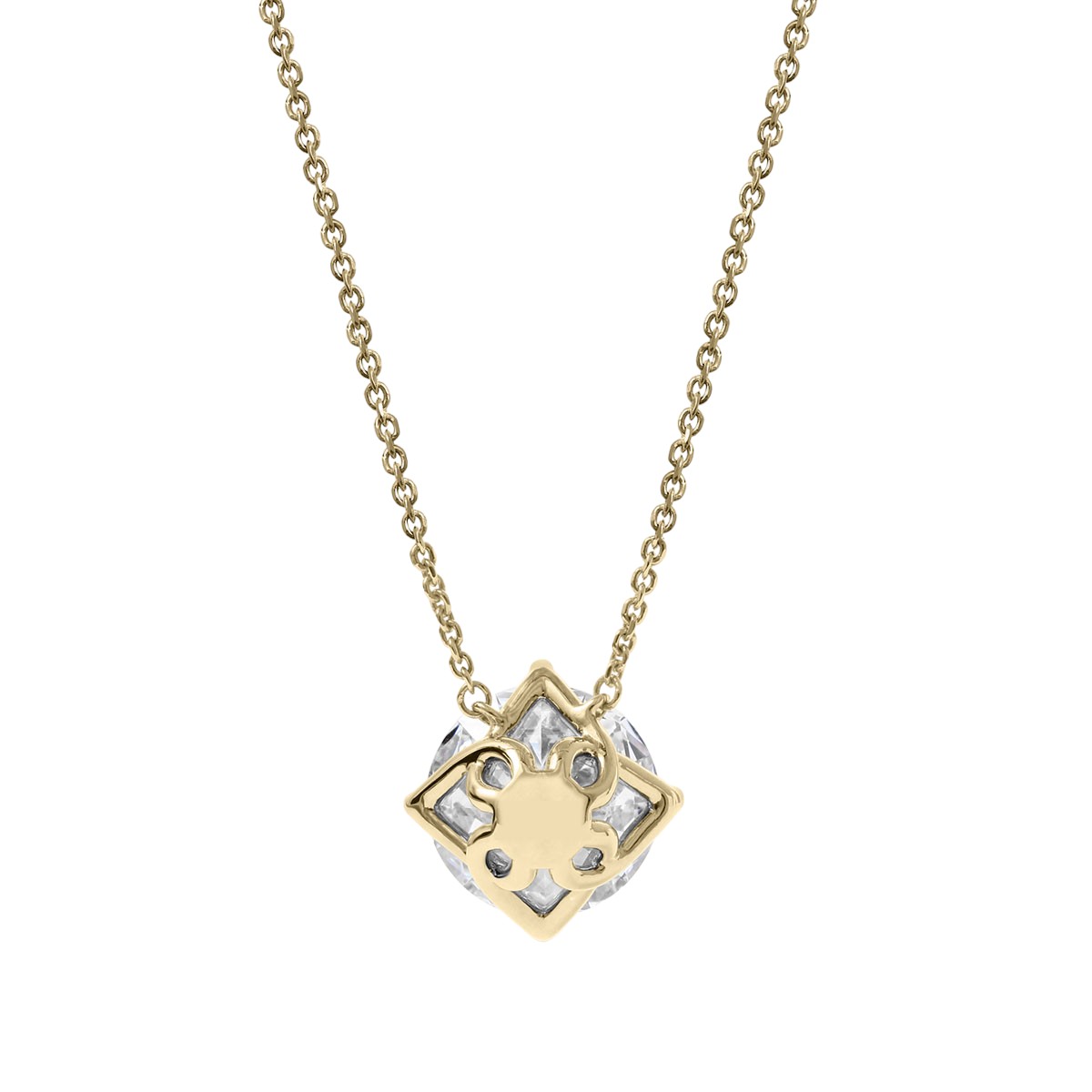 Clarity Diamond Signature Lab-Grown Round Diamond Pendant in Yellow Gold, 3.13 ct