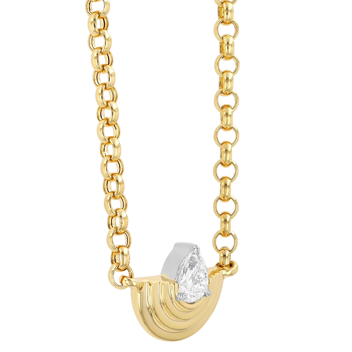 Phillips House Stories Pear Shape Diamond Demi Layered Pendant in Yellow Gold & Platinum, 18