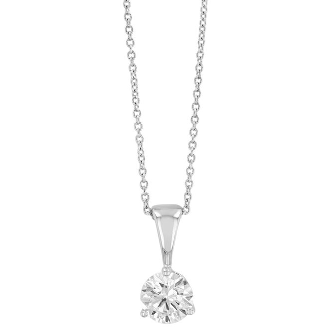ALTR Lab Grown Round Diamond Solitaire Pendant in White Gold, 18", 0.57 ct