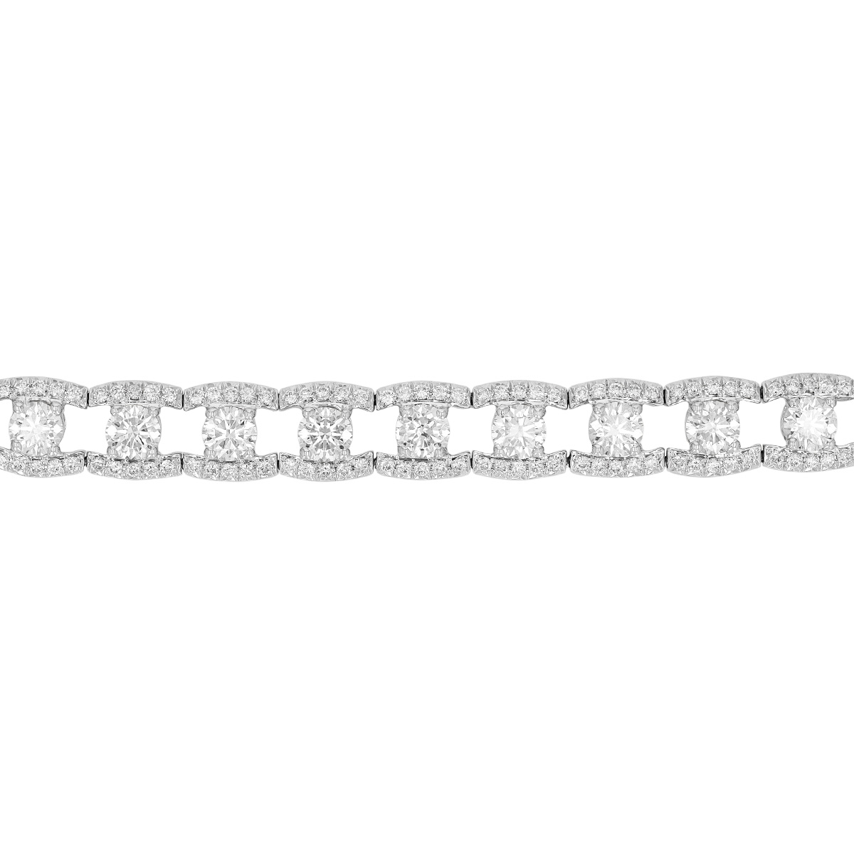J.B. Star Round Diamond Open Link Bracelet in Platinum, 7