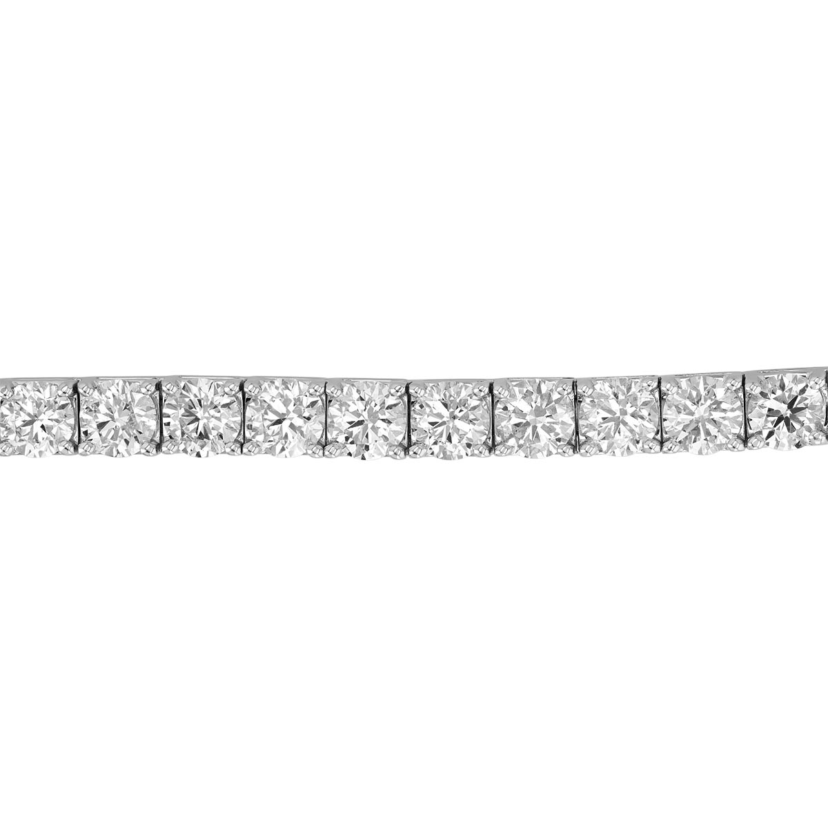 Round Diamond 4 Prong Tennis Bracelet in White Gold, 21.71 cttw, 7