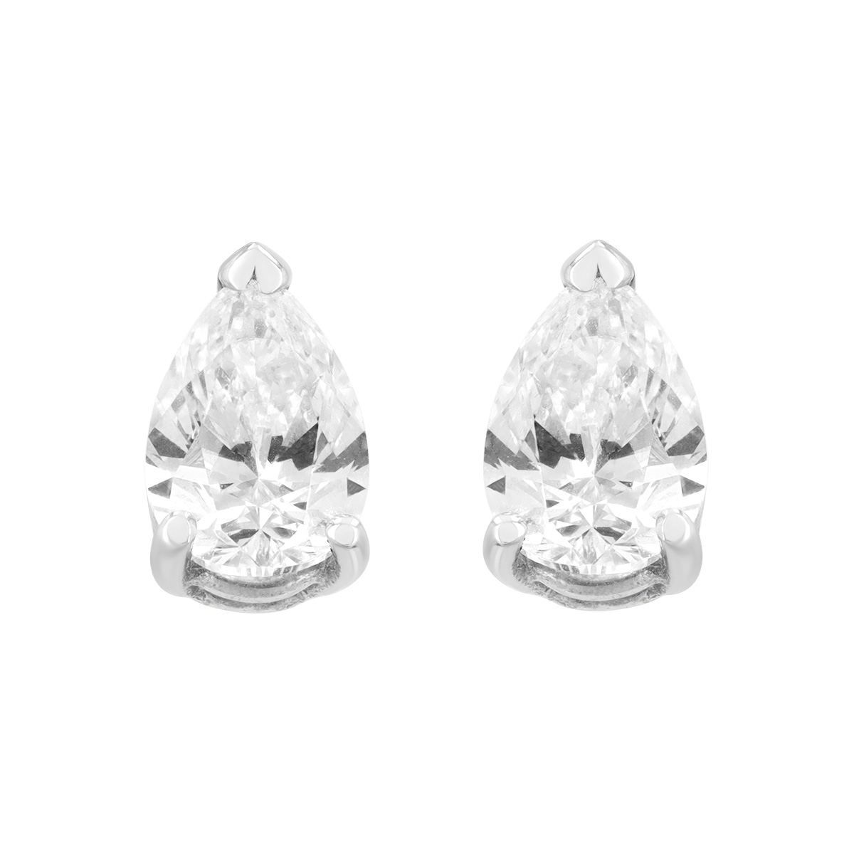 TARA Pearls Pear Shape Stud Earrings in White Gold, 1.40 cttw
