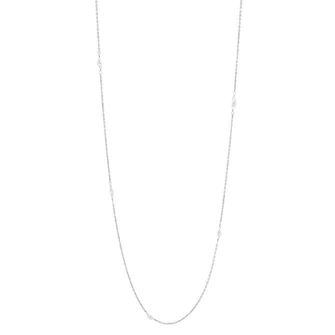 TARA Pearls Diamond Briolette 7 Station Necklace in Platinum, 25"