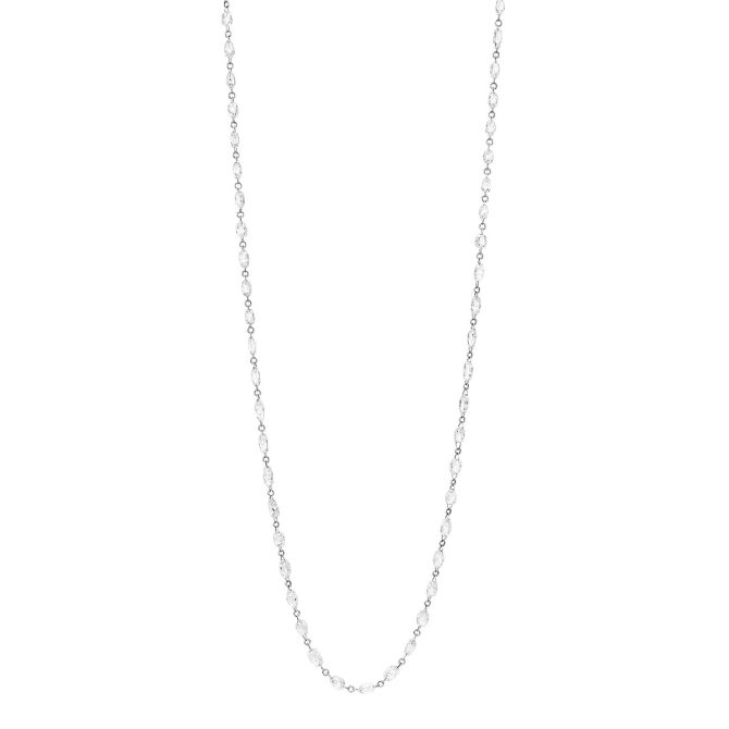 TARA Pearls Round & Briolette Diamond Station Necklace in White Gold, 27", 27.55 cttw