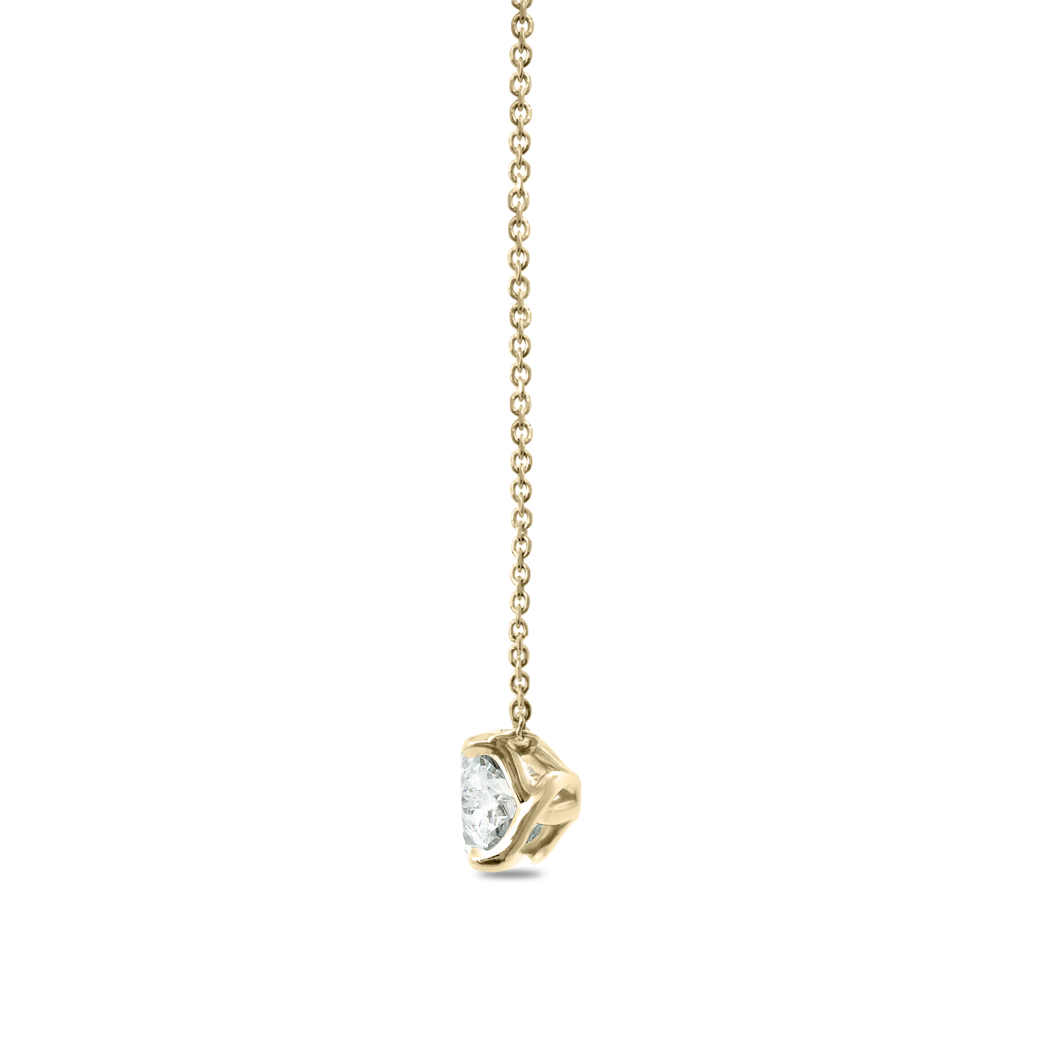 Clarity Diamond Signature Lab-Grown Oval Diamond Solitaire Pendant in Yellow Gold, 1.59 ct