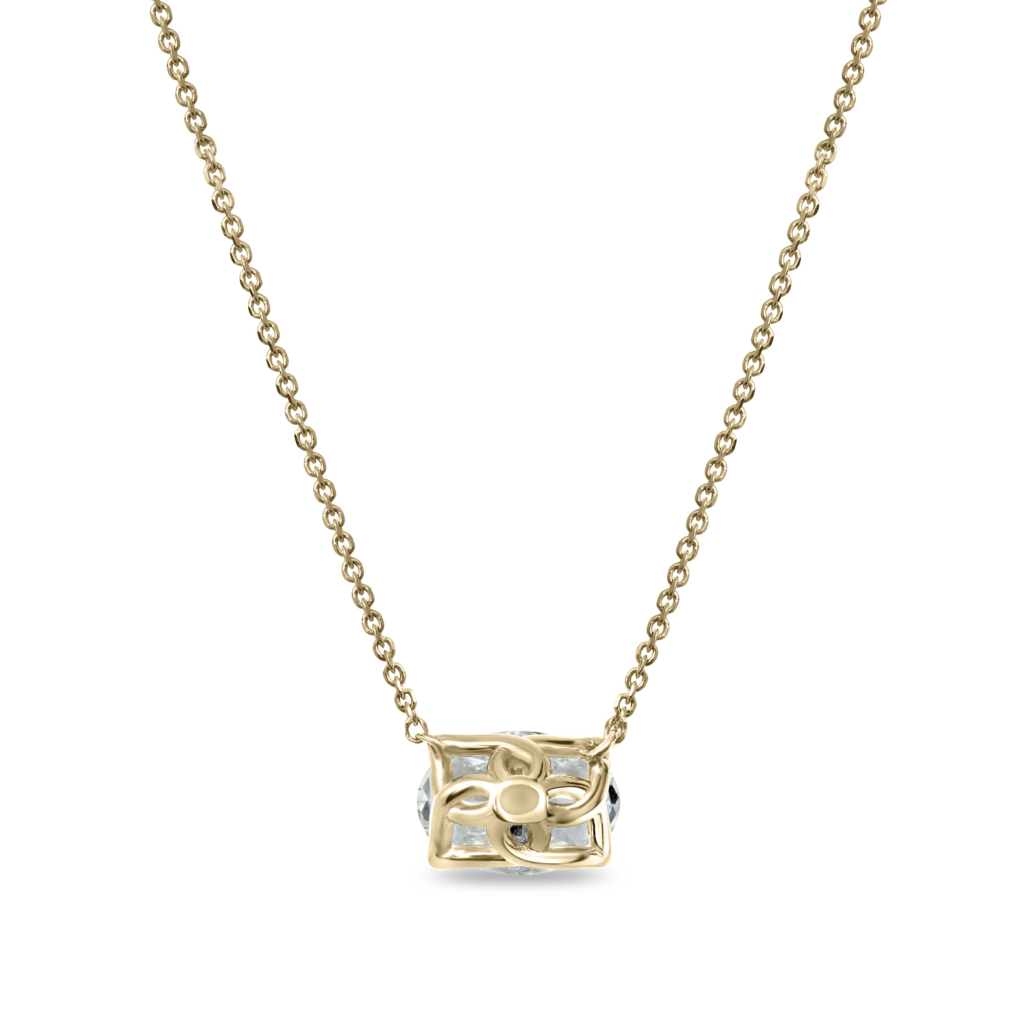Clarity Diamond Signature Lab-Grown Oval Diamond Solitaire Pendant in Yellow Gold, 1.59 ct