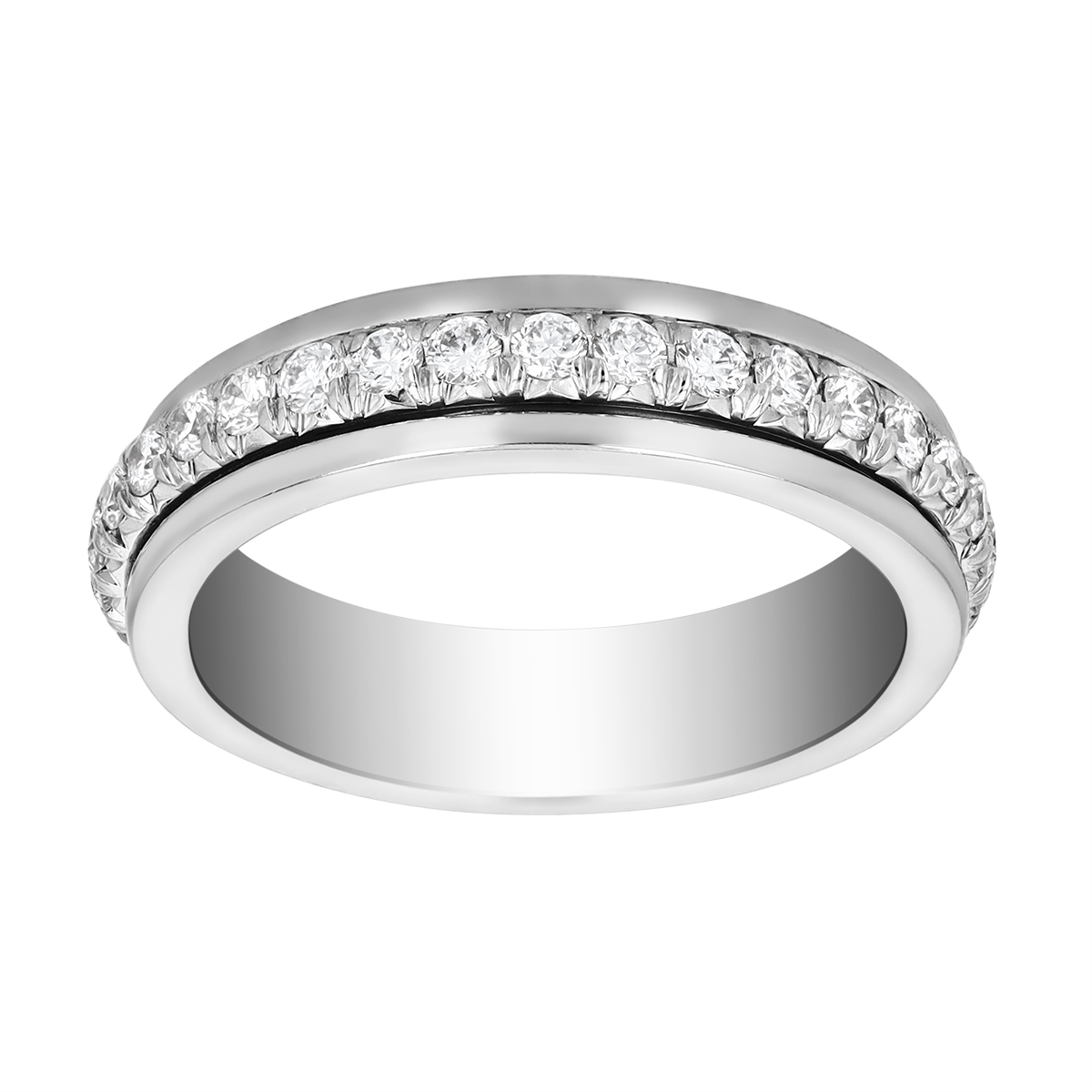 J.B. Star Round Diamond Channel Eternity Ring in Platinum