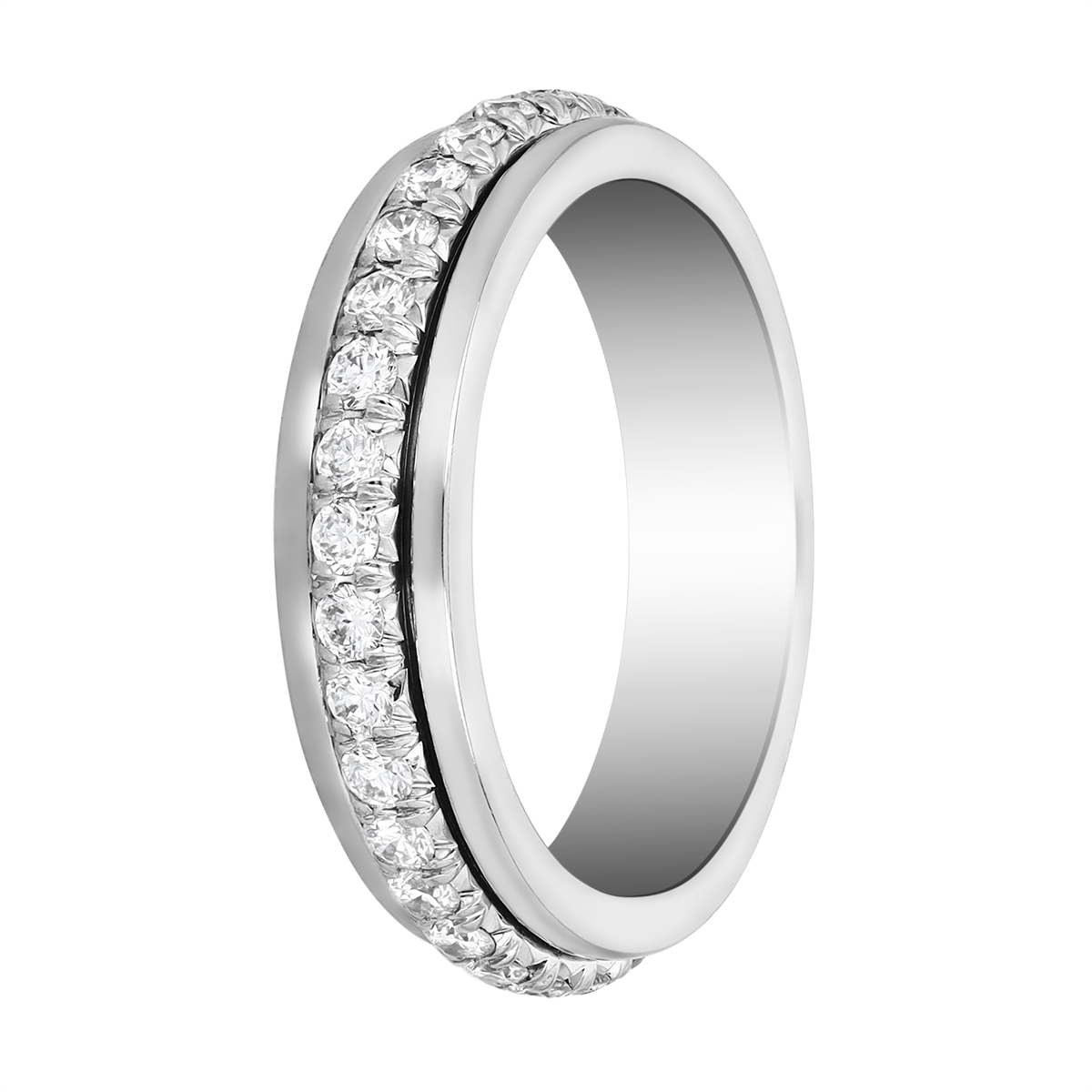 J.B. Star Round Diamond Channel Eternity Ring in Platinum