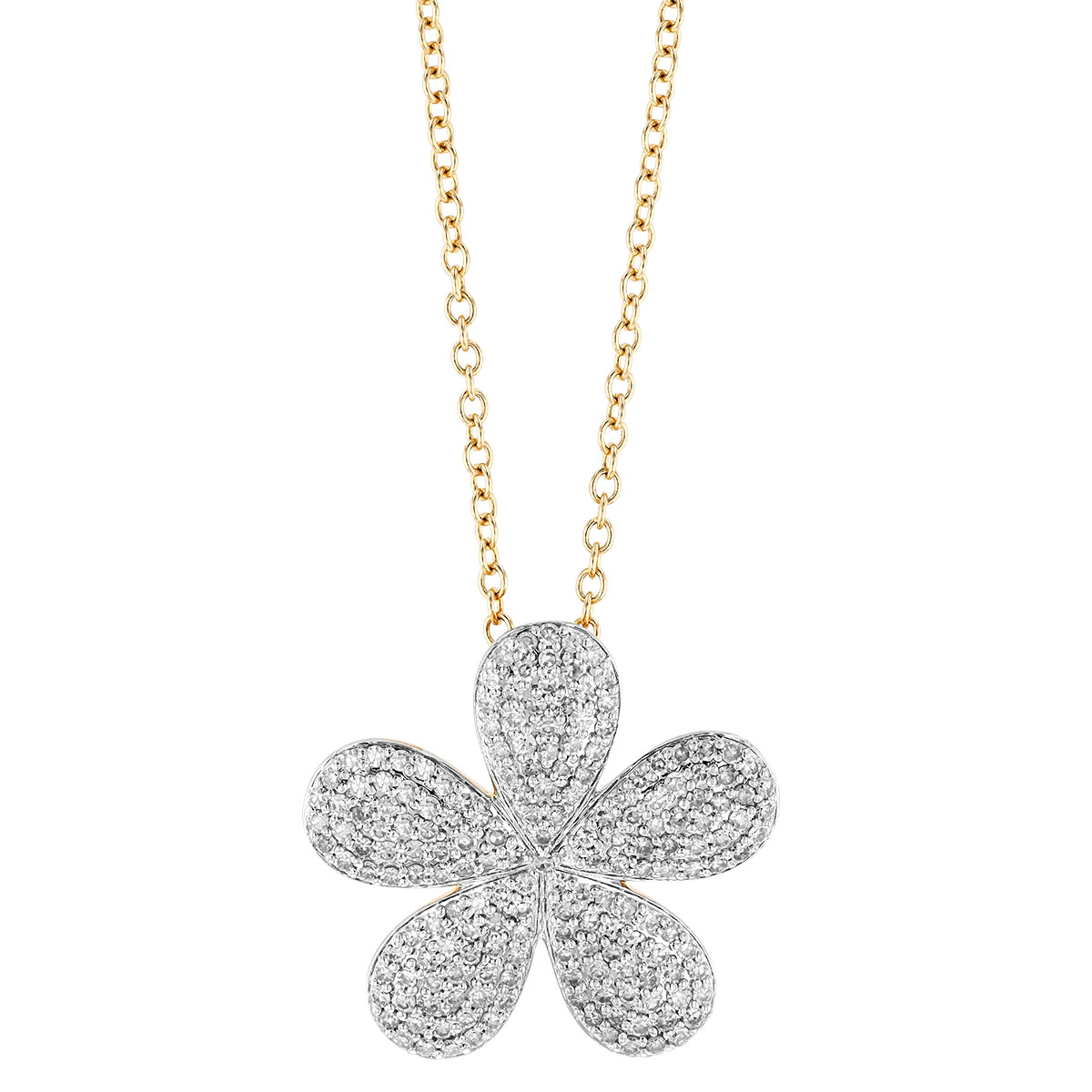 Phillips House  Forget-Me-Not XL Diamond Pave Necklace in Yellow & White Gold, 18