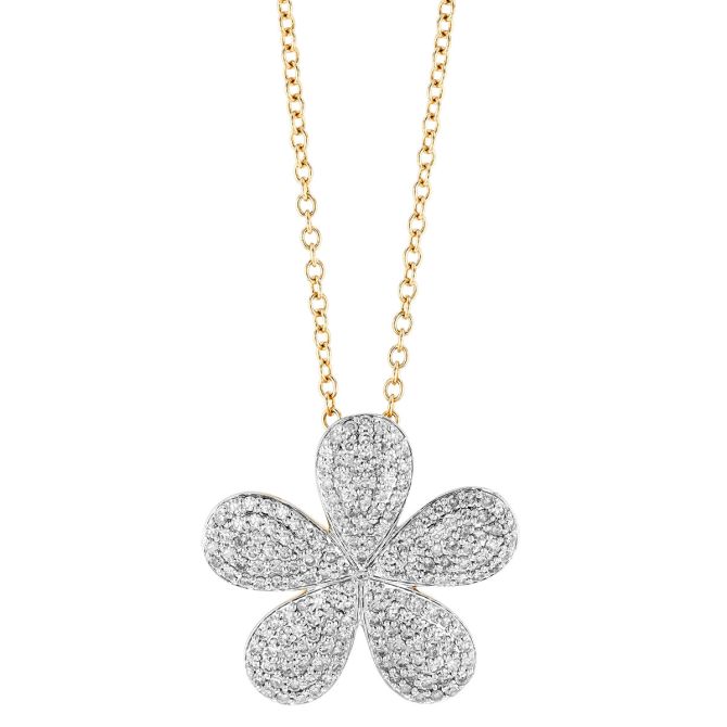 Phillips House  Forget-Me-Not XL Diamond Pave Necklace in Yellow & White Gold, 18"