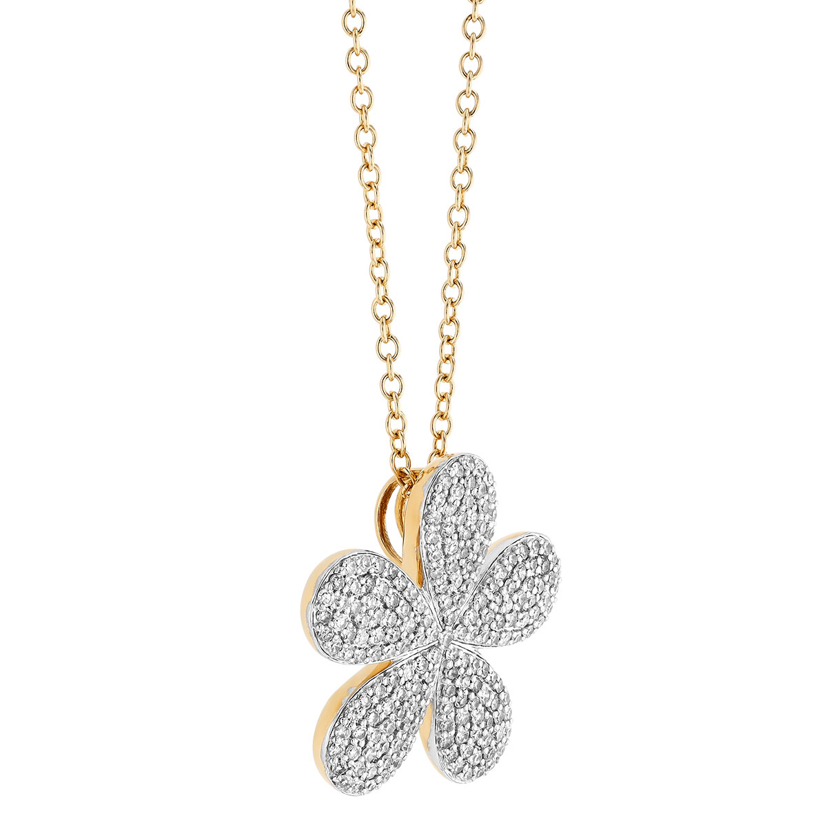 Phillips House  Forget-Me-Not XL Diamond Pave Necklace in Yellow & White Gold, 18