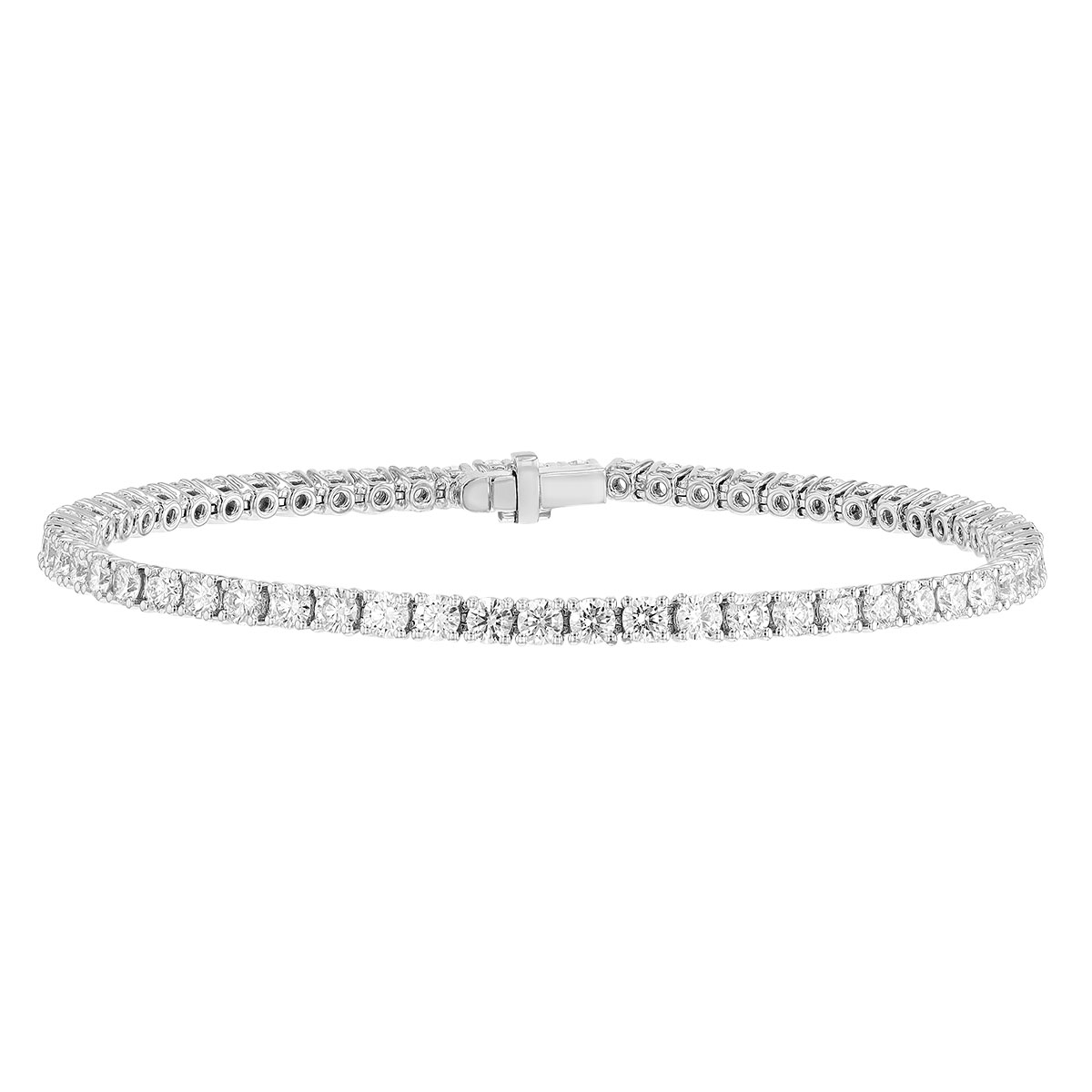 TARA Pearls Round Diamond 4 Prong Tennis Bracelet in White Gold, 7