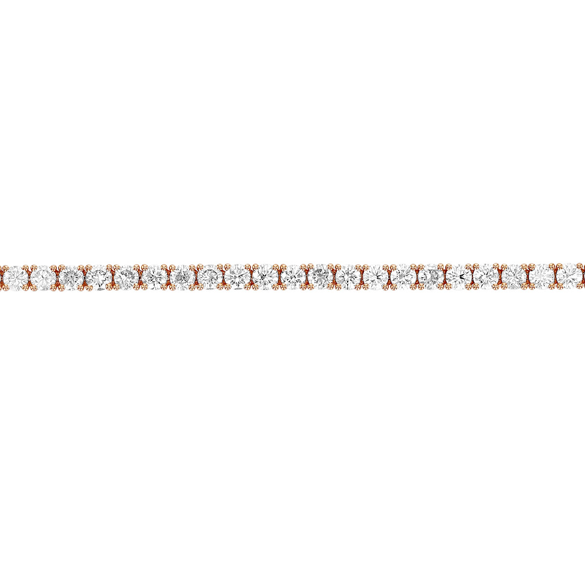 TARA Pearls Round Diamond 4 Prong Tennis Bracelet in Rose Gold, 7