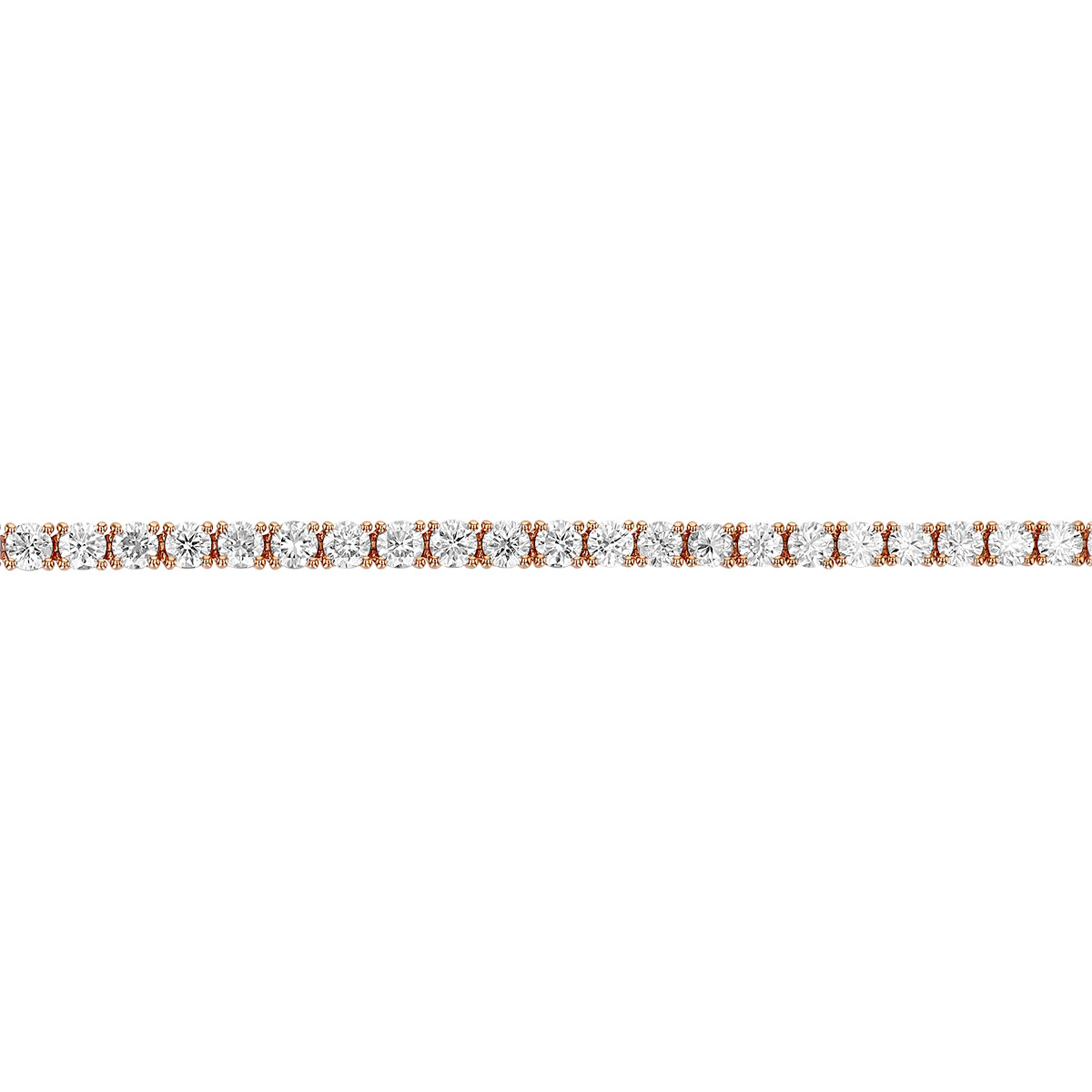 TARA Pearls Round Diamond 4 Prong Tennis Bracelet in Rose Gold, 7