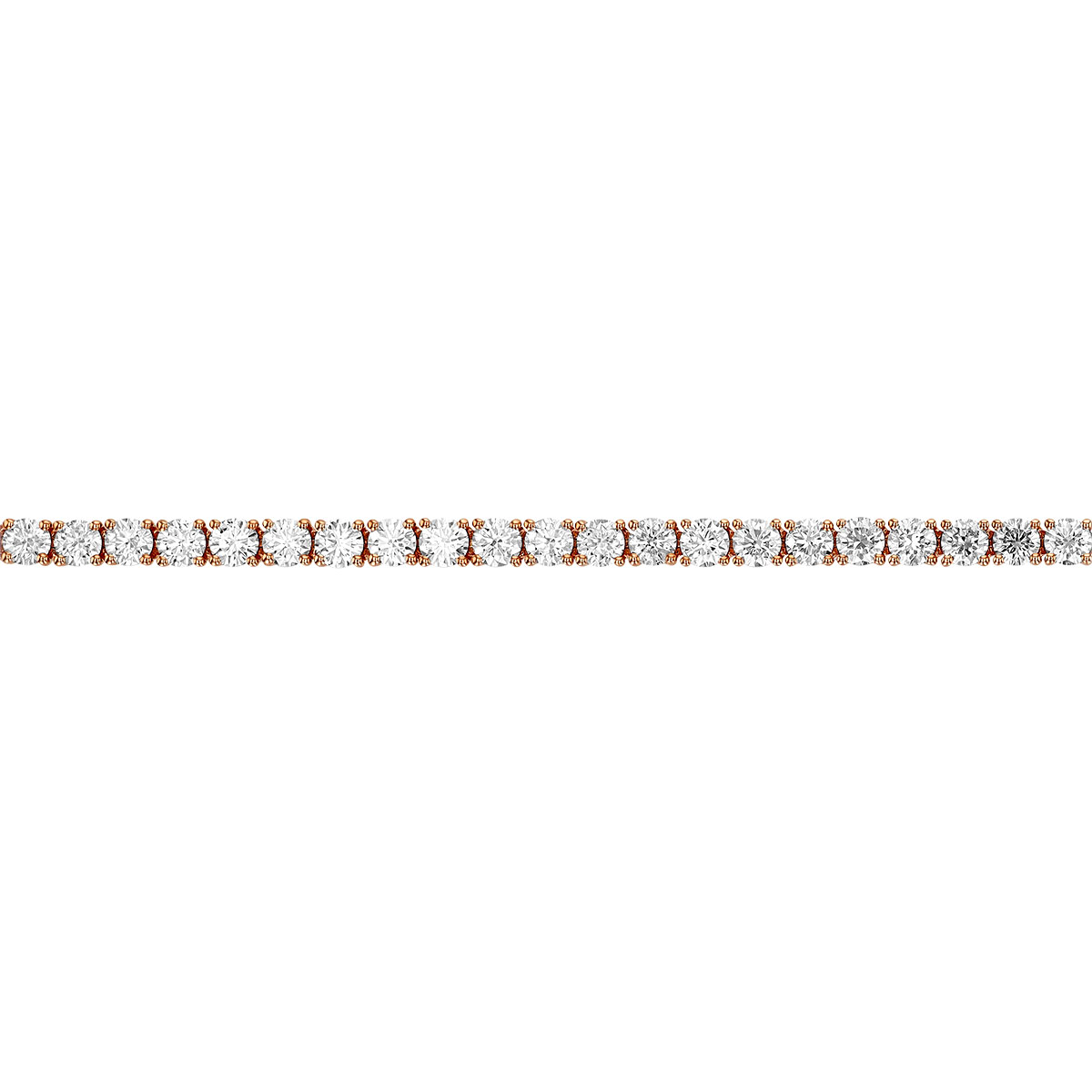TARA Pearls Round Diamond 4 Prong Tennis Bracelet in Rose Gold, 7