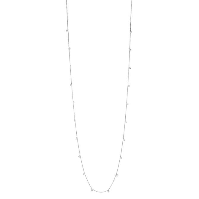 Aresa Diamond 20 Fringe Station Necklace in White Gold, 30"