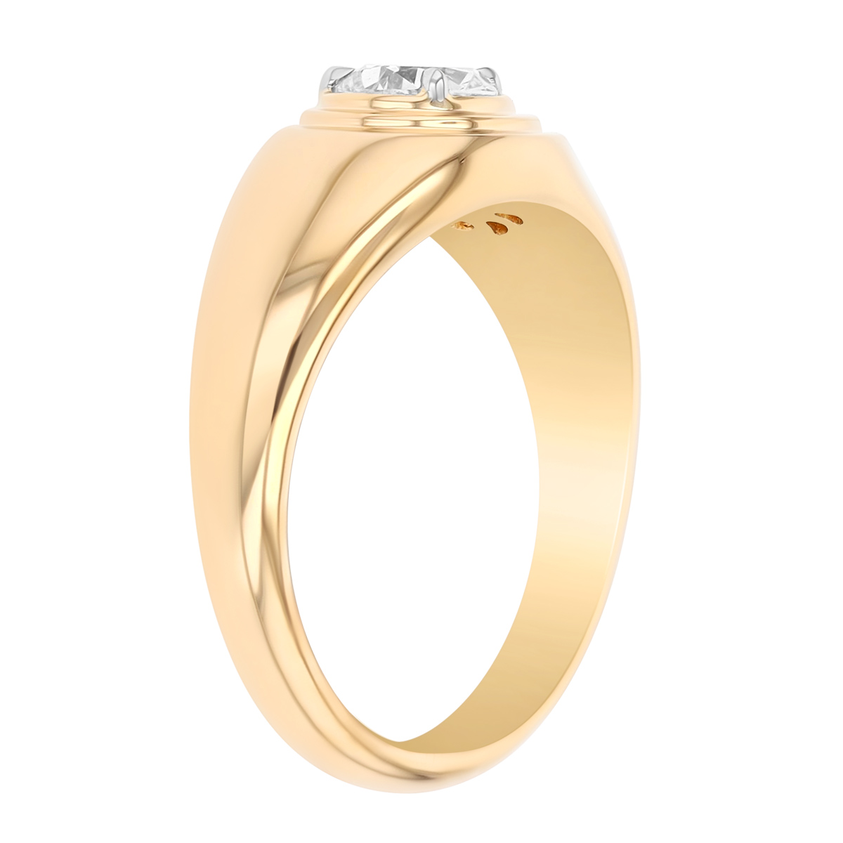 Phillips House Pear Shape Diamond Ripple Ring in Yellow Gold & Platinum