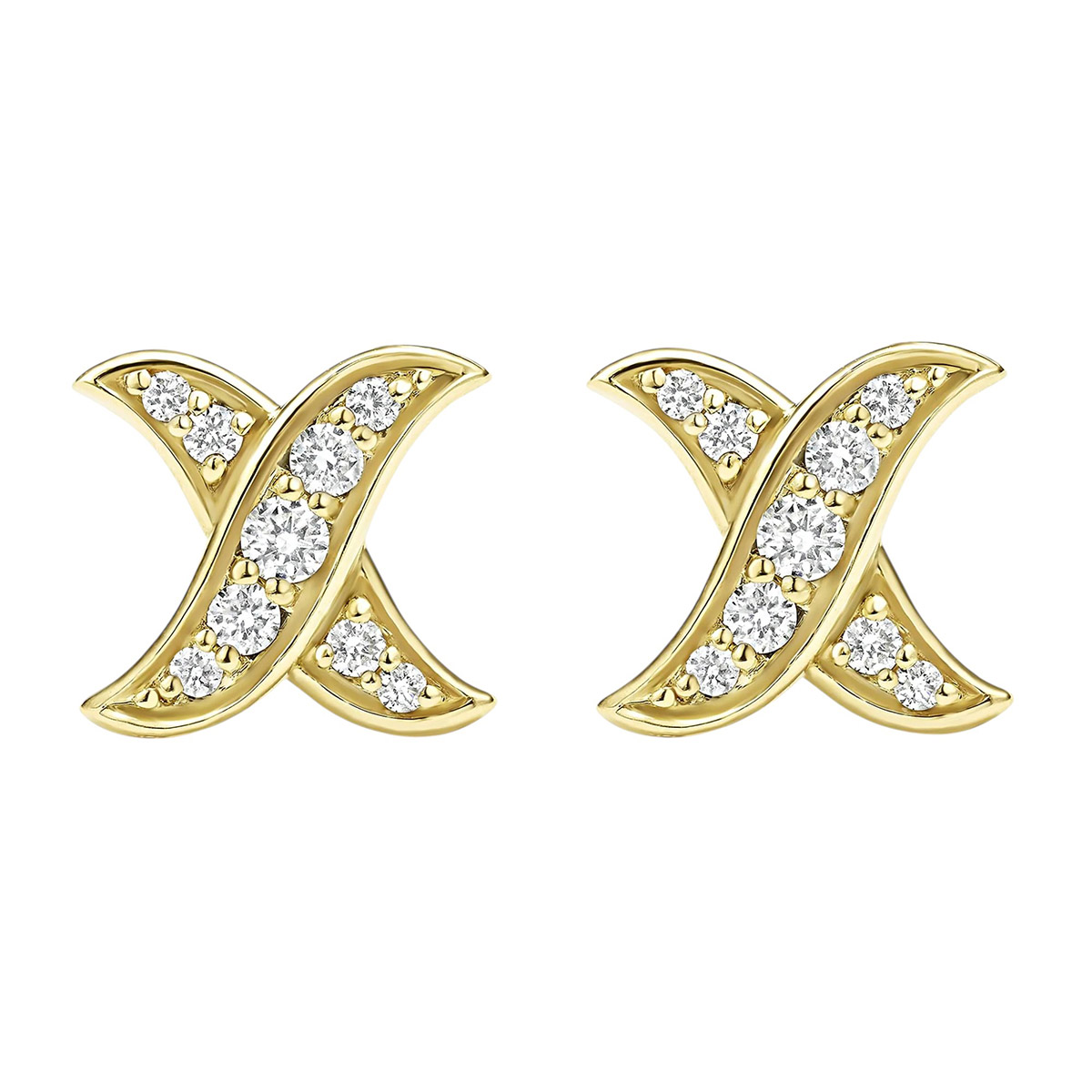 LAGOS Embrace 18K Gold X Diamond Stud Earrings