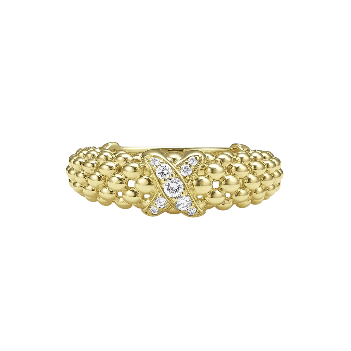 LAGOS Embrace 18K Gold X Caviar Diamond Ring