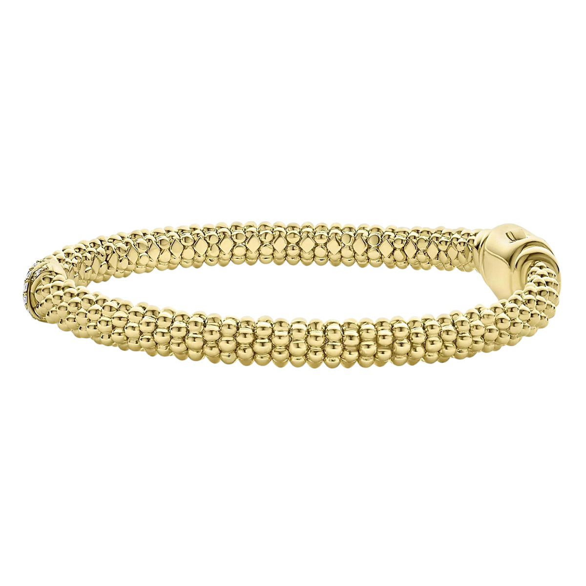 LAGOS Embrace 18K Gold X Diamond Caviar Bracelet, 7