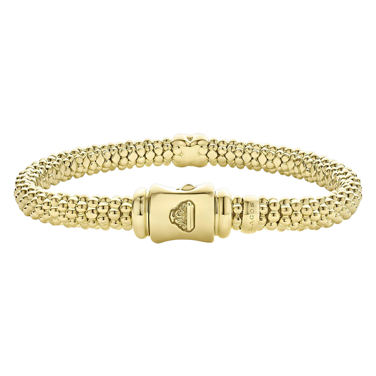 LAGOS Embrace 18K Gold X Diamond Caviar Bracelet, 7